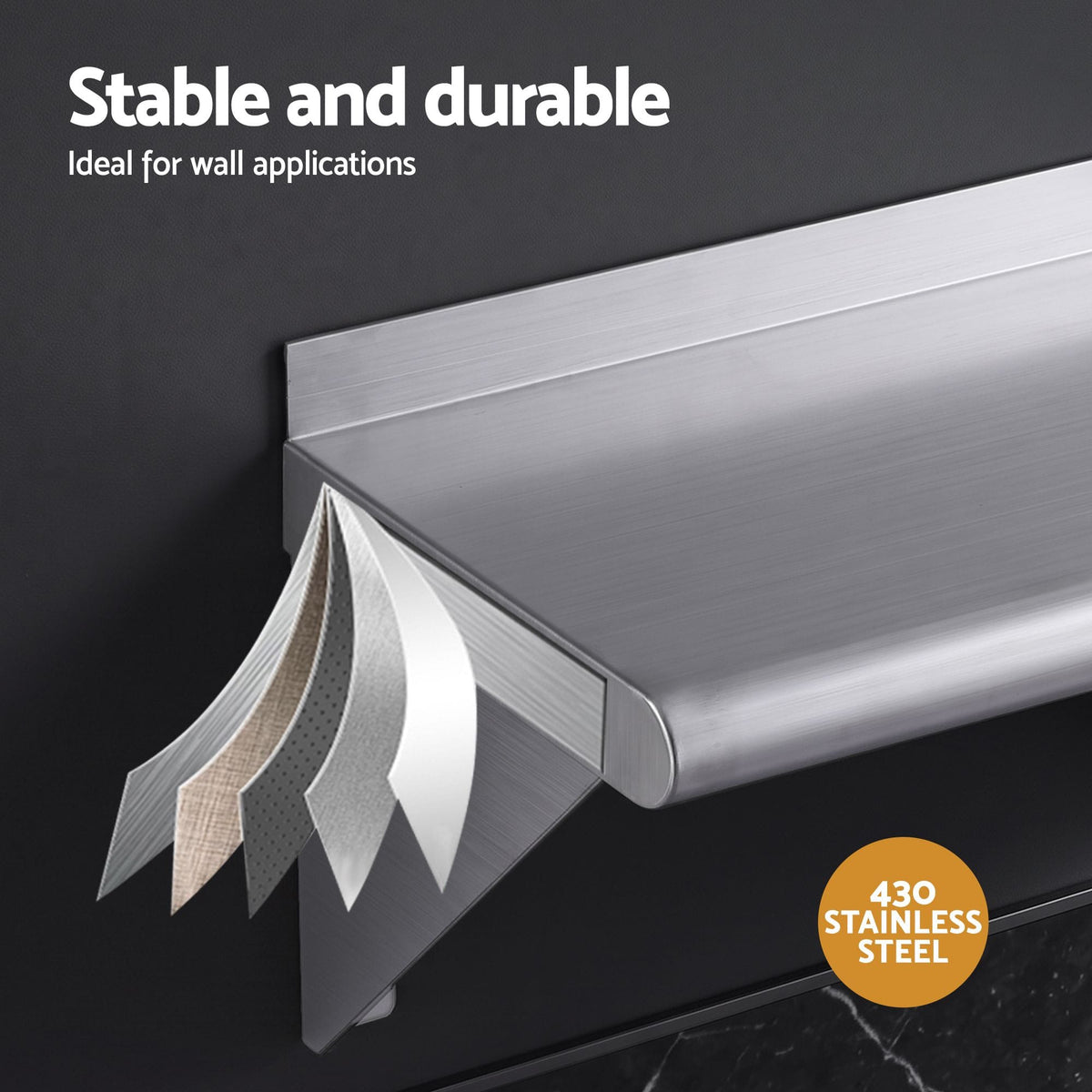 Alona.com.au Tools > Tools Storage > Wall Storage Racks Cefito 410 x 250mm 430 Stainless Steel Compact Kitchen Wall Shelf