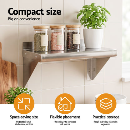 Alona.com.au Tools > Tools Storage > Wall Storage Racks Cefito 410 x 250mm 430 Stainless Steel Compact Kitchen Wall Shelf