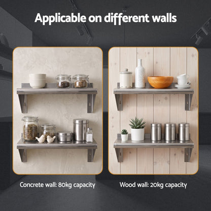 Alona.com.au Tools > Tools Storage > Wall Storage Racks Cefito 410 x 250mm 430 Stainless Steel Compact Kitchen Wall Shelf
