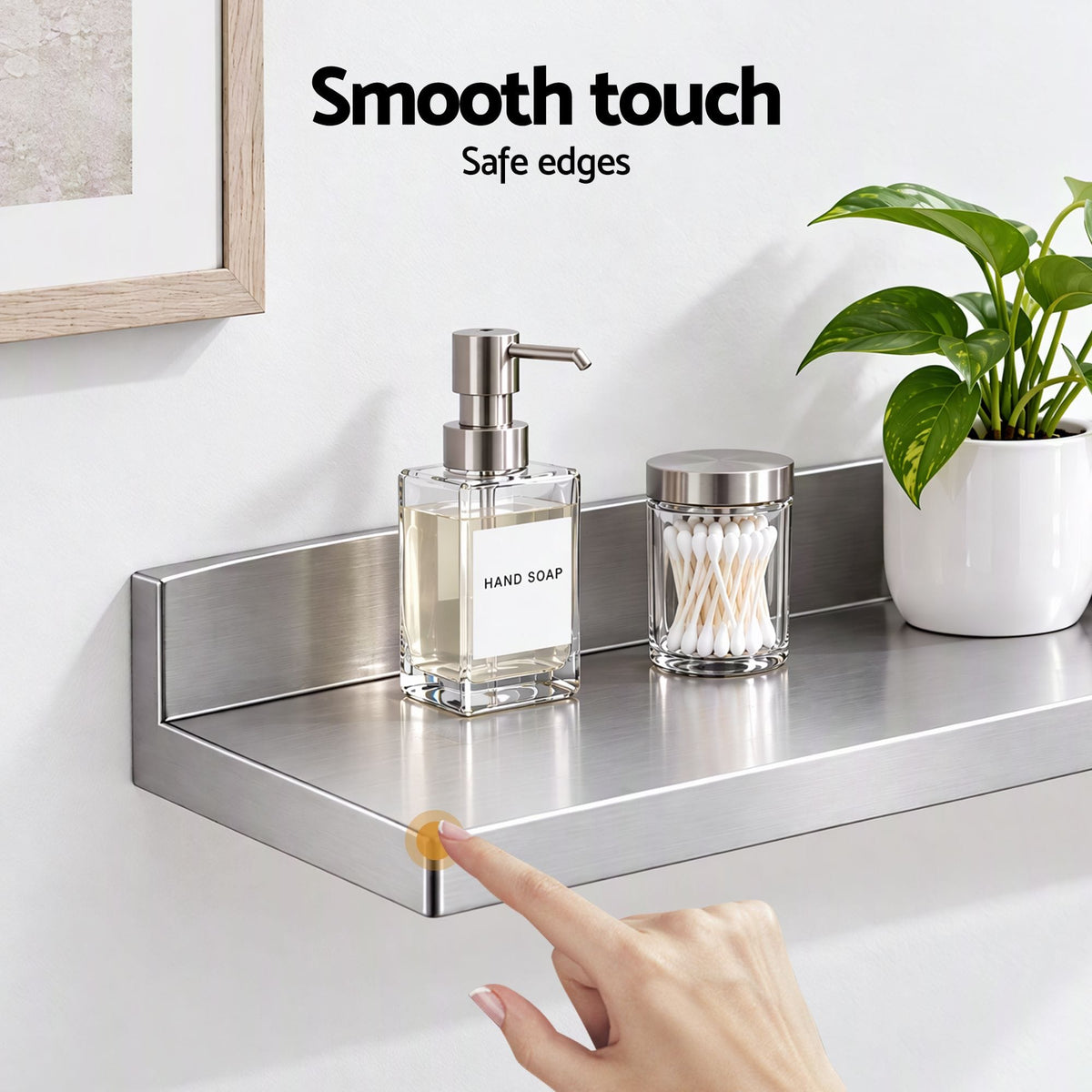 Alona.com.au Tools > Tools Storage > Wall Storage Racks Cefito 610 x 220mm 430 Stainless Steel L-Shaped Kitchen Wall Shelf