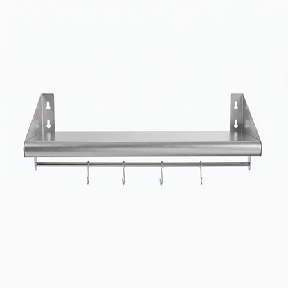 Alona.com.au Tools > Tools Storage > Wall Storage Racks Cefito 610mm 430 Stainless Steel Wall Shelf with Hooks and Side Guards