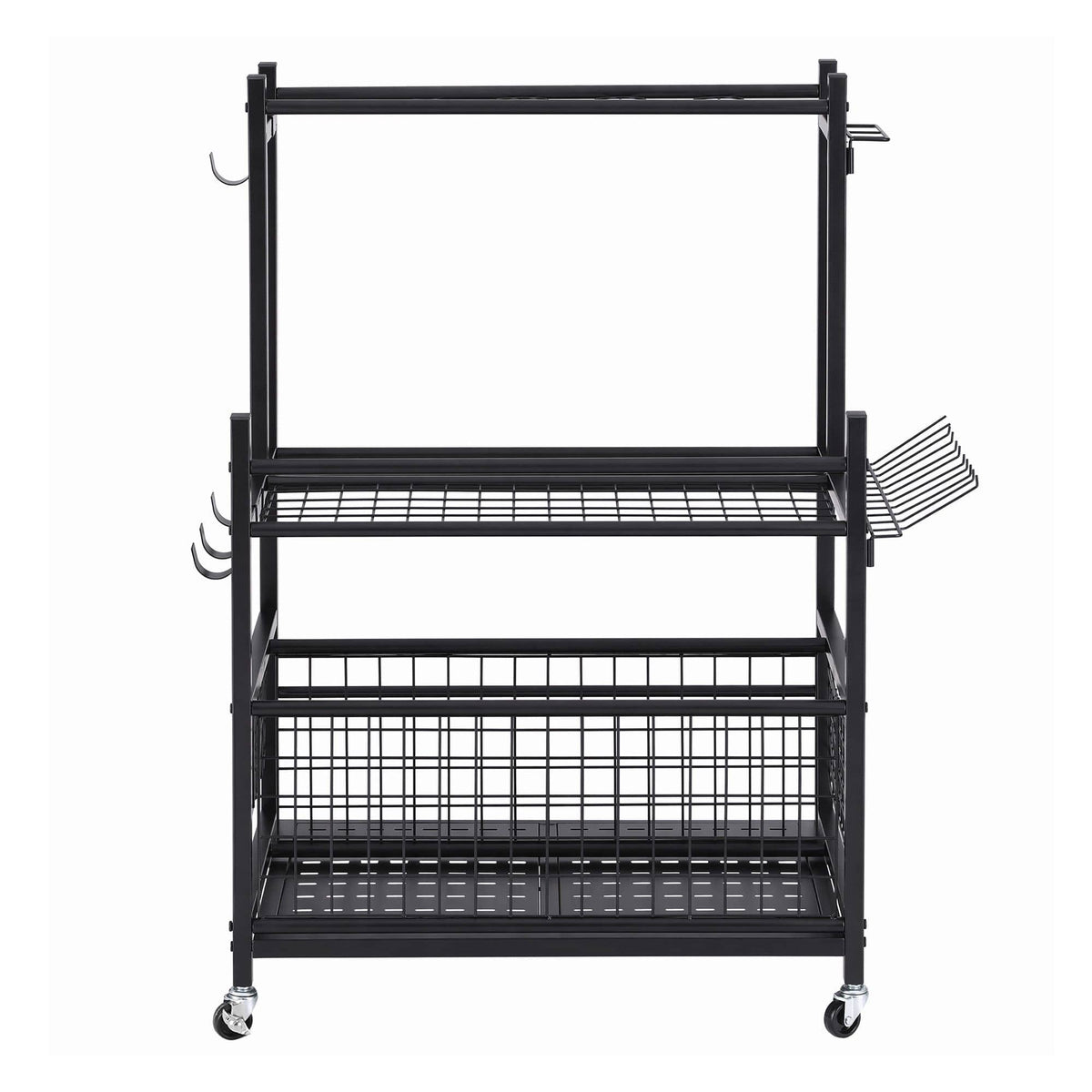 Alona.com.au Tools > Tools Storage > Wall Storage Racks Gardeon Garden Tool Organizer Rack 16 Slots Rolling Garage Storage with Hooks