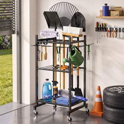 Alona.com.au Tools > Tools Storage > Wall Storage Racks Gardeon Garden Tool Organizer with Wheels Heavy Duty Garage Yard Storage Cart