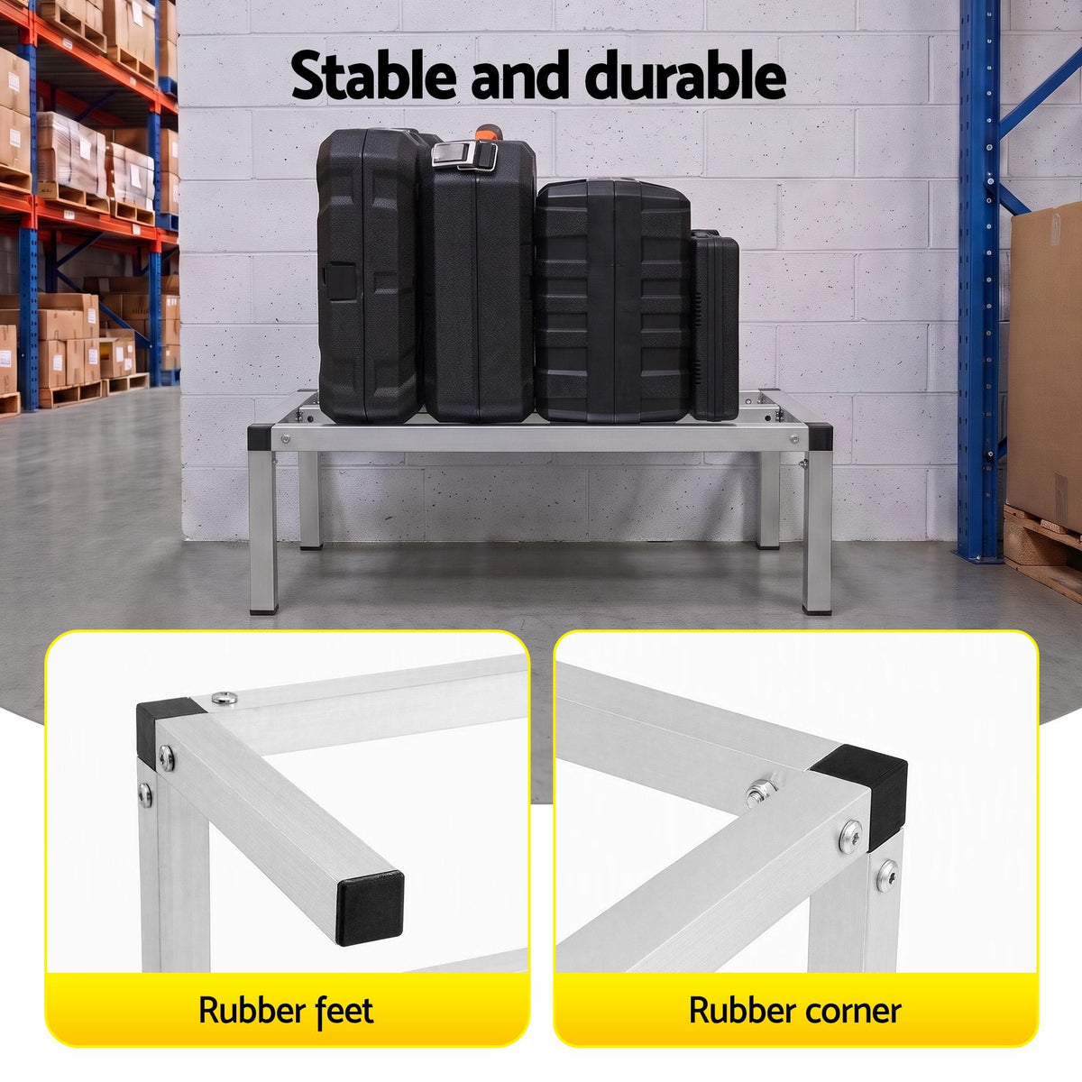Alona.com.au Tools > Tools Storage > Wall Storage Racks Giantz 61x36cm Aluminum Dunnage Rack Heavy Duty Kitchen Storage Platform