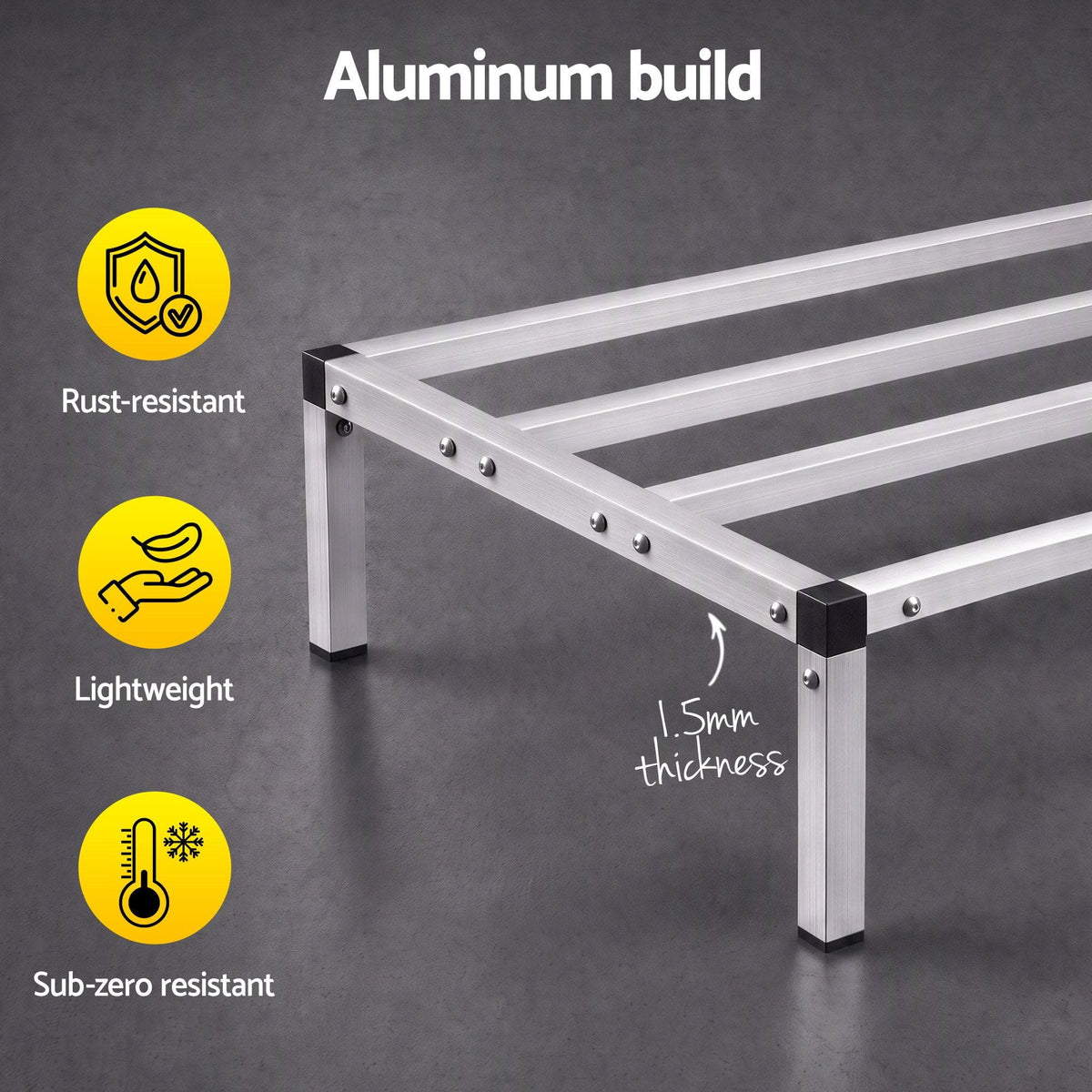 Alona.com.au Tools > Tools Storage > Wall Storage Racks Giantz 91x51cm Aluminum Dunnage Rack Heavy Duty Kitchen Storage Platform