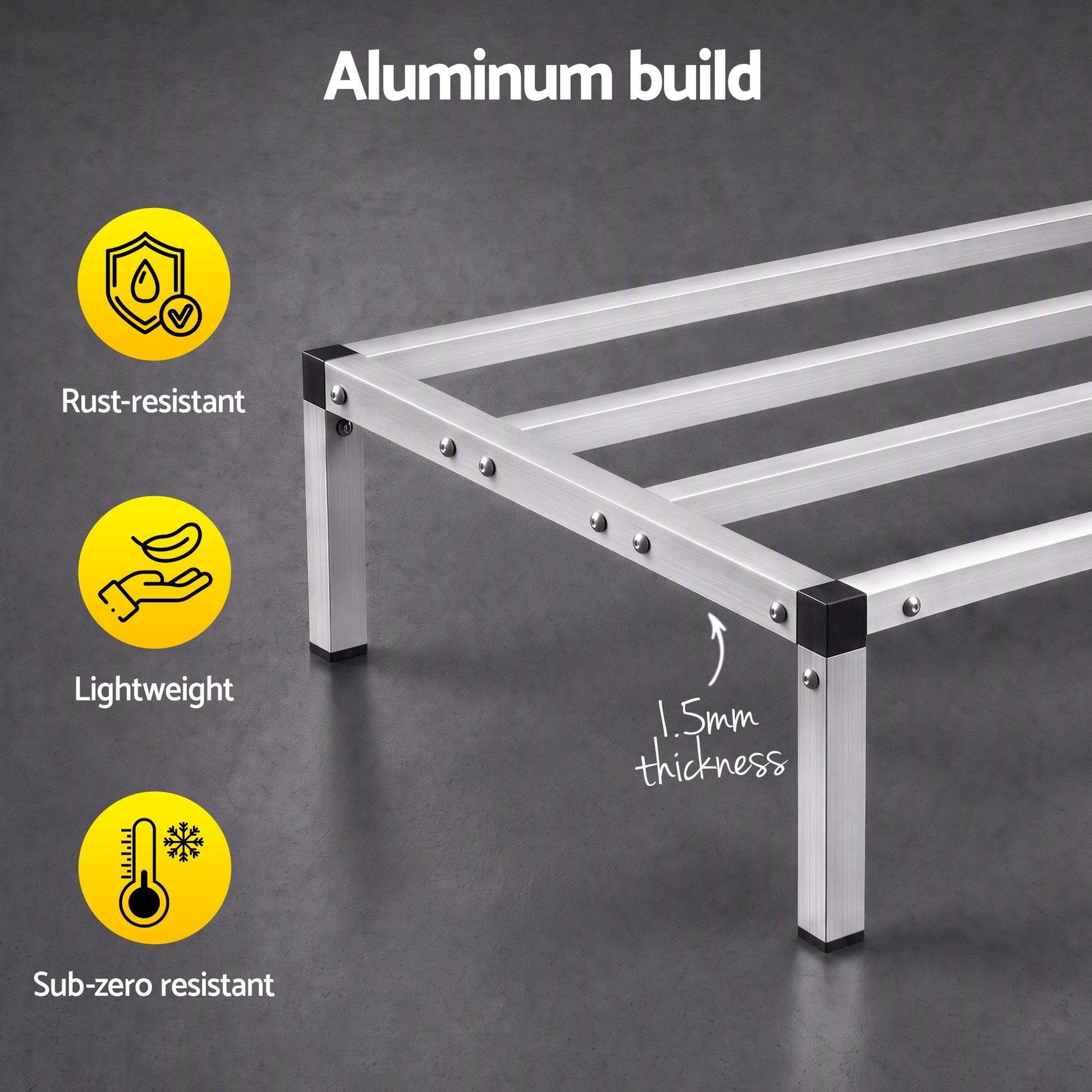 Alona.com.au Tools > Tools Storage > Wall Storage Racks Giantz 91x51cm Aluminum Dunnage Rack Heavy Duty Kitchen Storage Platform