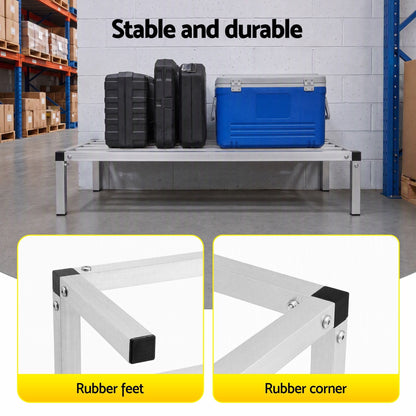 Alona.com.au Tools > Tools Storage > Wall Storage Racks Giantz 91x51cm Aluminum Dunnage Rack Heavy Duty Kitchen Storage Platform