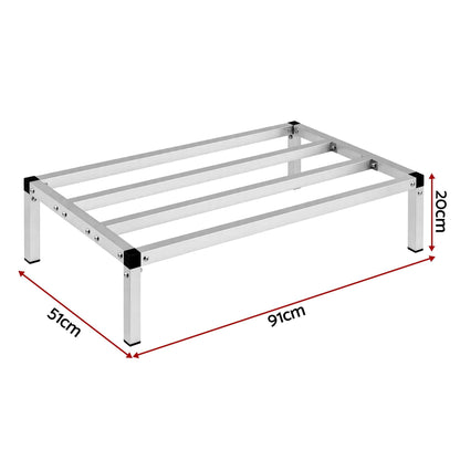 Alona.com.au Tools > Tools Storage > Wall Storage Racks Giantz 91x51cm Aluminum Dunnage Rack Heavy Duty Kitchen Storage Platform