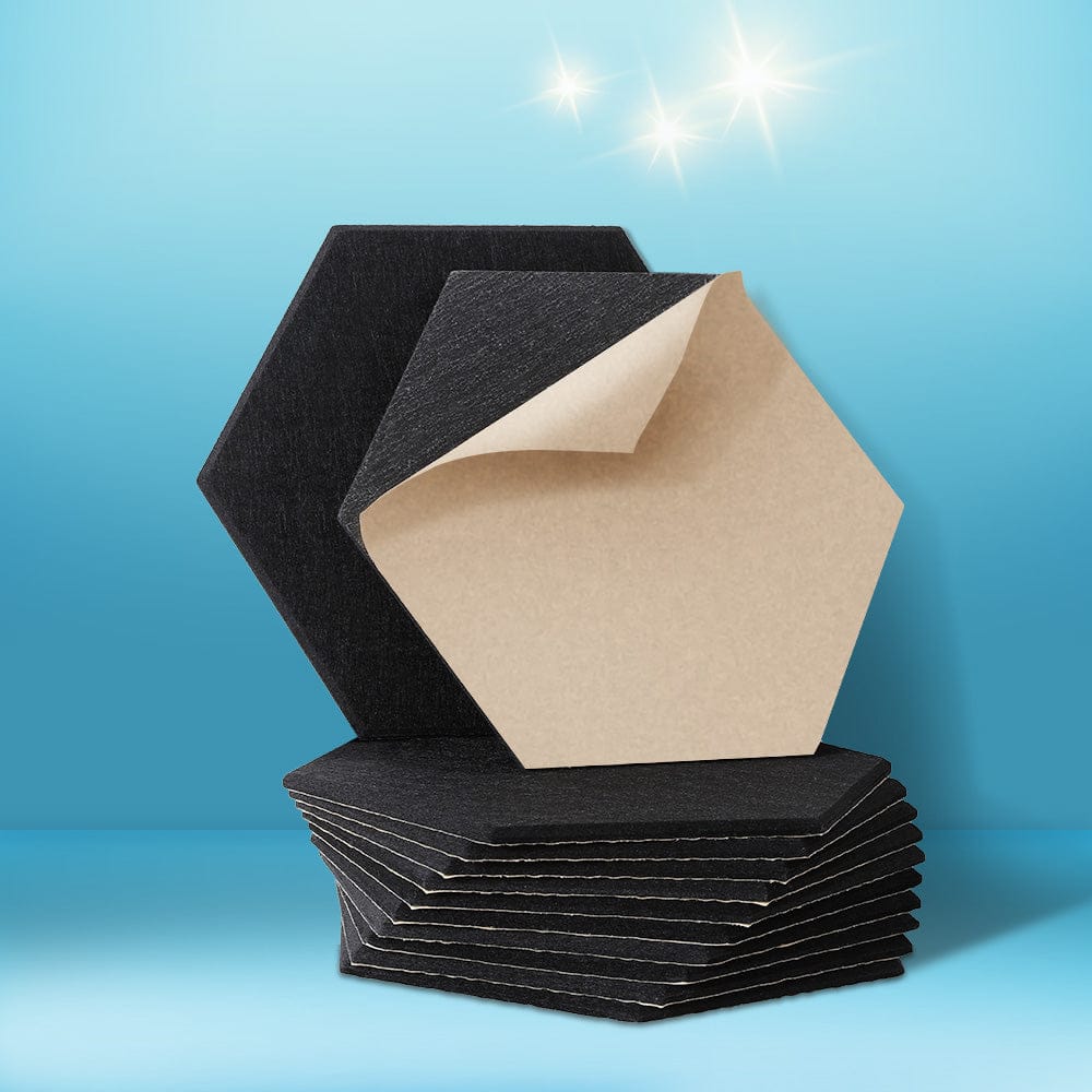 Alpha Audio & Video > Musical Instrument & Accessories > Audio Accessories Alpha Acoustic Foam 12pcs 35x30x0.9cm Soundproof Absorption Panel Adhesive Black