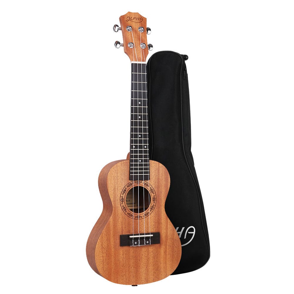 Alpha Audio & Video > Musical Instrument & Accessories > Guitars Alpha 23" Ukulele Natural Mahogany Concert Beginner Gift w/ Carry Bag