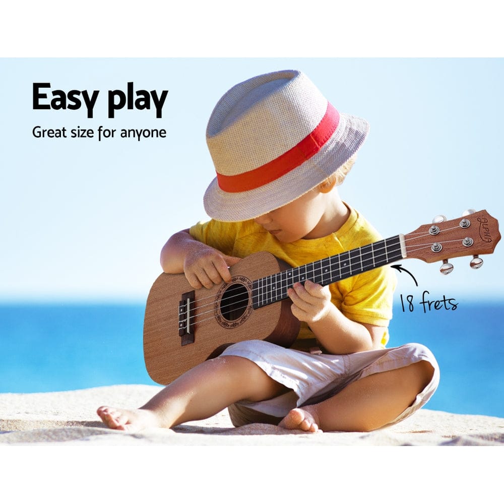 Alpha Audio & Video > Musical Instrument & Accessories > Guitars Alpha 23" Ukulele Natural Mahogany Concert Beginner Gift w/ Carry Bag