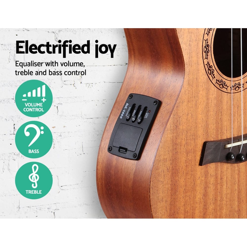 Alpha Audio & Video > Musical Instrument & Accessories > Guitars Alpha 26" Ukulele Equaliser Natural Mahogany Tenor Beginner Gift w/ Bag