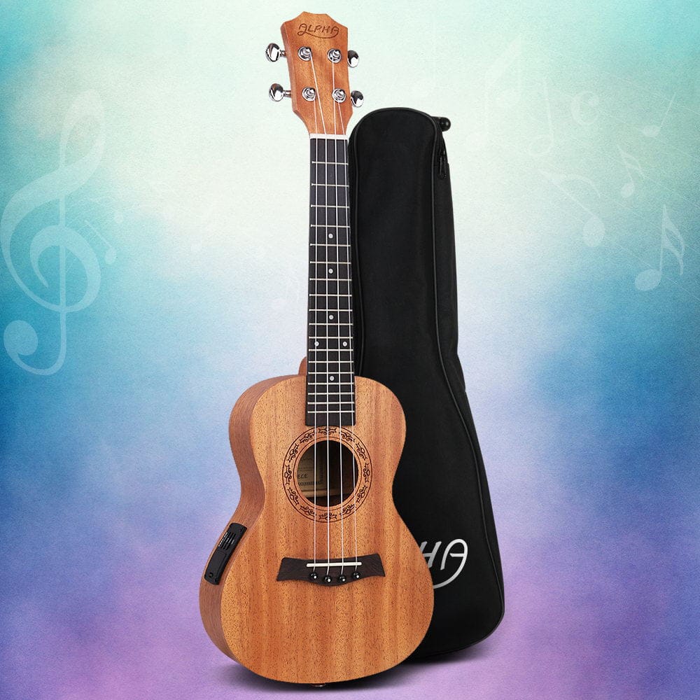 Alpha Audio & Video > Musical Instrument & Accessories > Guitars Alpha 26" Ukulele Equaliser Natural Mahogany Tenor Beginner Gift w/ Bag