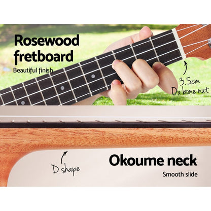 Alpha Audio & Video > Musical Instrument & Accessories > Guitars Alpha 26" Ukulele Equaliser Natural Mahogany Tenor Beginner Gift w/ Bag