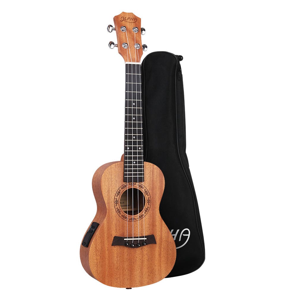 Alpha Audio & Video > Musical Instrument & Accessories > Guitars Alpha 26" Ukulele Equaliser Natural Mahogany Tenor Beginner Gift w/ Bag