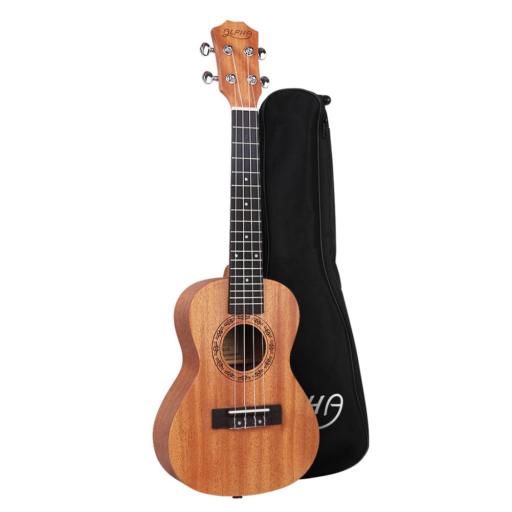 Alpha Audio & Video > Musical Instrument & Accessories > Guitars Alpha 26" Ukulele Natural Mahogany Tenor Beginner Gift w/ Carry Bag