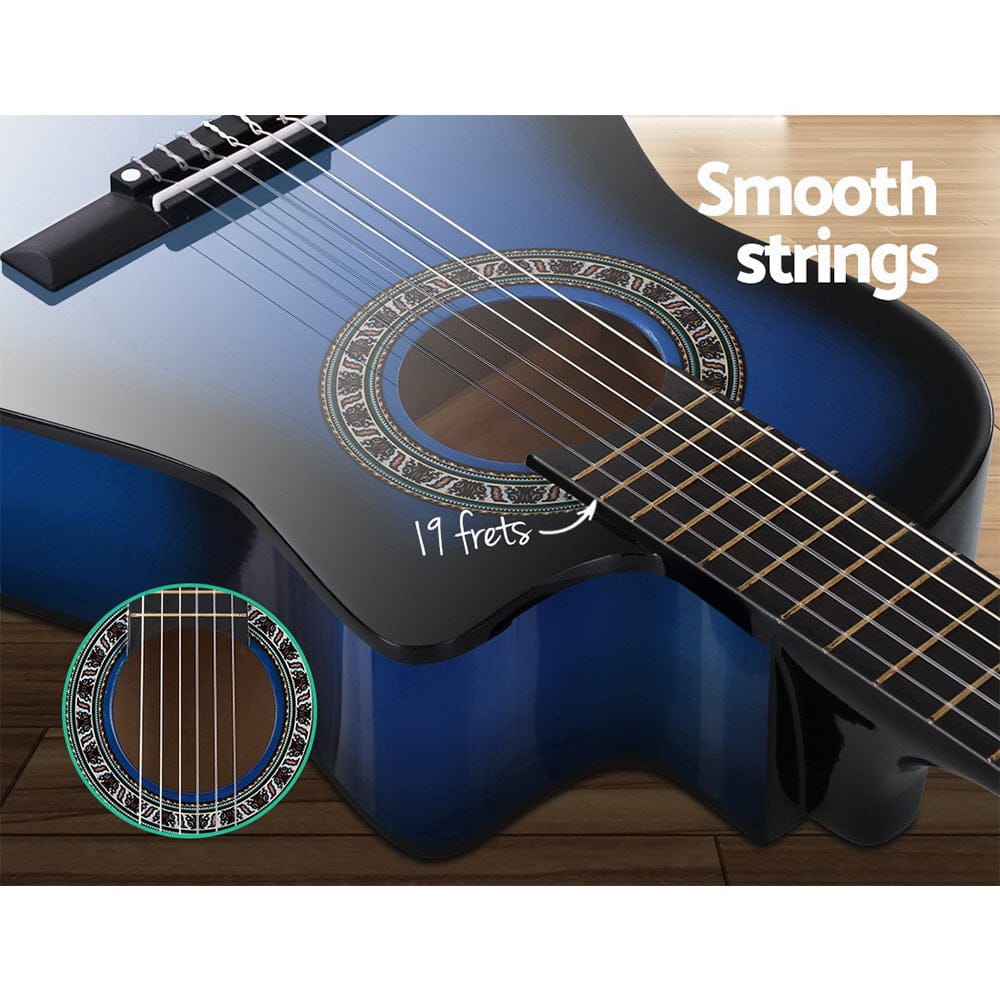 Alpha Audio & Video > Musical Instrument & Accessories > Guitars Alpha 34 Inch Classical Guitar Wooden Body Nylon String Beginner Kids Gift Blue