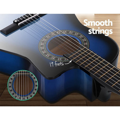 Alpha Audio & Video > Musical Instrument & Accessories > Guitars Alpha 34 Inch Classical Guitar Wooden Body Nylon String Beginner Kids Gift Blue