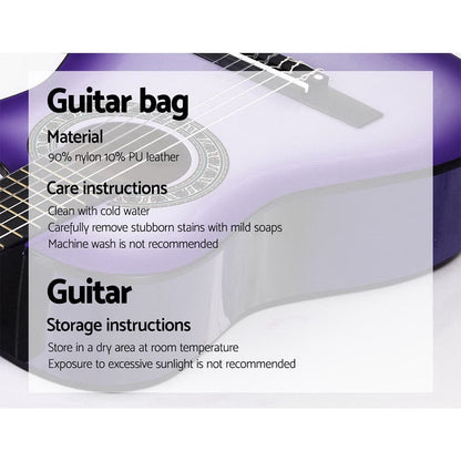 Alpha Audio & Video > Musical Instrument & Accessories > Guitars Alpha 34 Inch Classical Guitar Wooden Body Nylon String Beginner Kids Gift Purple