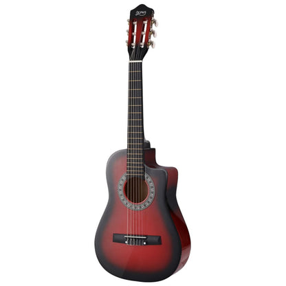 Alpha Audio & Video > Musical Instrument & Accessories > Guitars Alpha 34 Inch Classical Guitar Wooden Body Nylon String Beginner Kids Gift Red