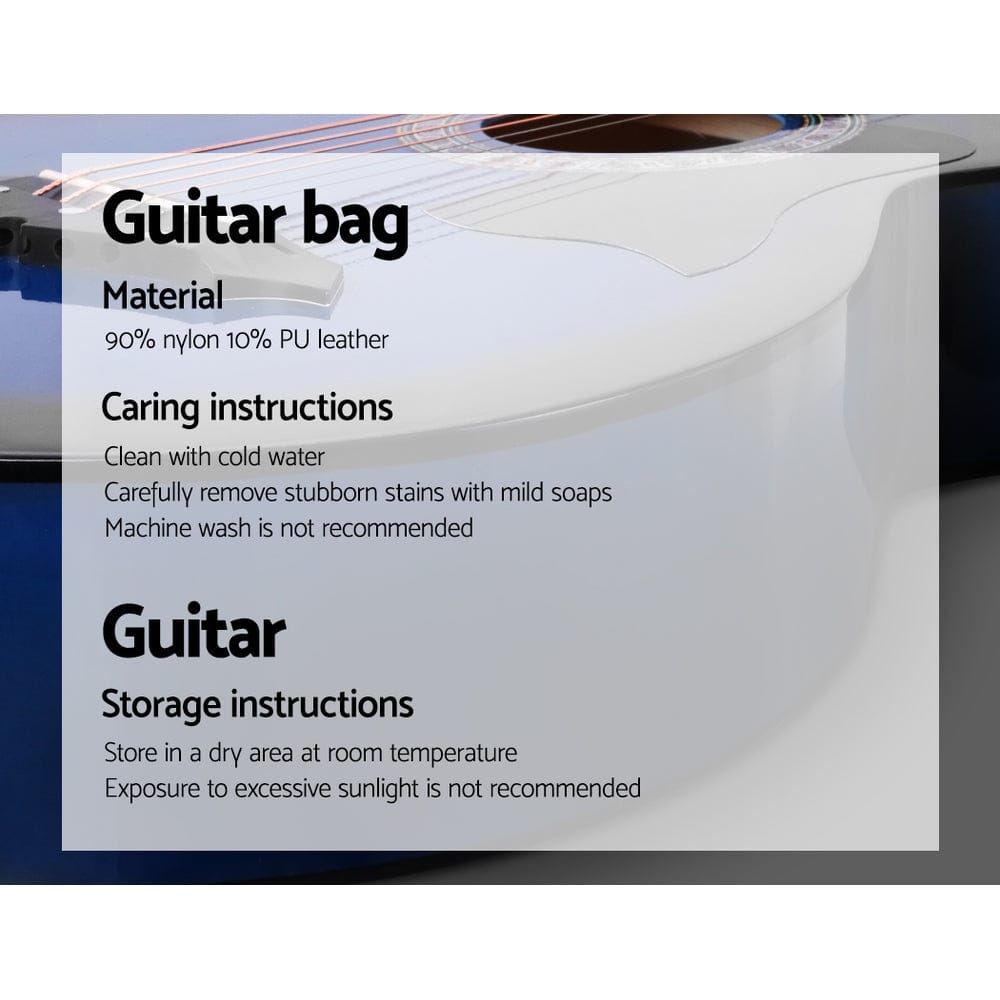 Alpha Audio & Video > Musical Instrument & Accessories > Guitars Alpha 38 Inch Acoustic Guitar Wooden Body Steel String Full Size Cutaway Blue