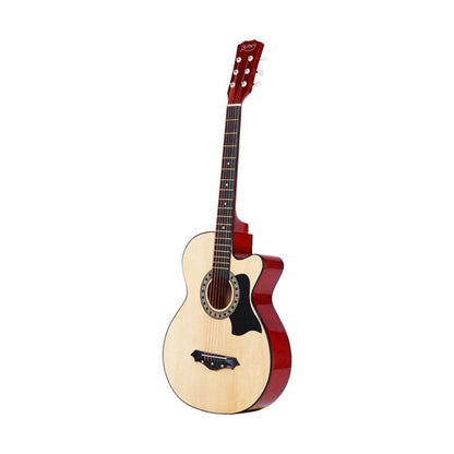 Alpha Audio & Video > Musical Instrument & Accessories > Guitars Alpha 38 Inch Acoustic Guitar Wooden Body Steel String Full Size Cutaway Wood