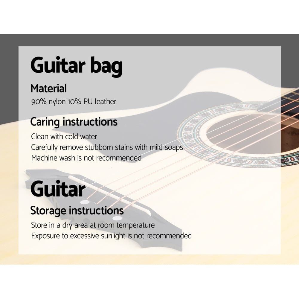 Alpha Audio & Video > Musical Instrument & Accessories > Guitars Alpha 38 Inch Acoustic Guitar Wooden Body Steel String Full Size Left Handed