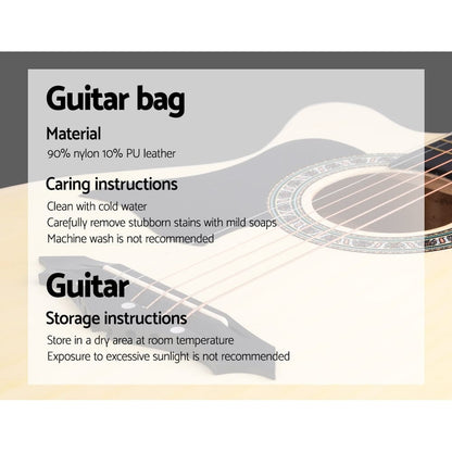 Alpha Audio & Video > Musical Instrument & Accessories > Guitars Alpha 38 Inch Acoustic Guitar Wooden Body Steel String Full Size Left Handed
