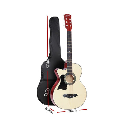 Alpha Audio & Video > Musical Instrument & Accessories > Guitars Alpha 38 Inch Acoustic Guitar Wooden Body Steel String Full Size Left Handed