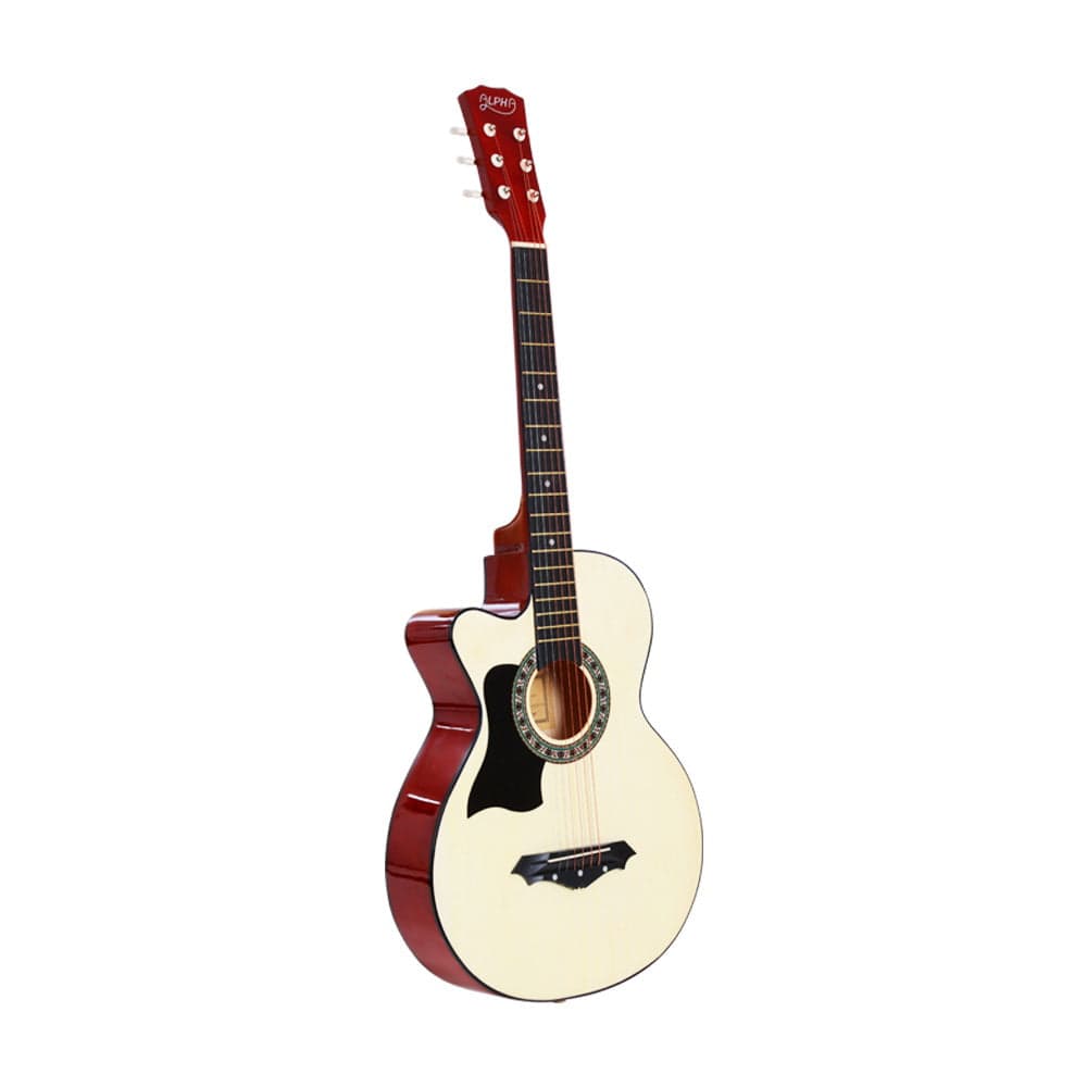 Alpha Audio & Video > Musical Instrument & Accessories > Guitars Alpha 38 Inch Acoustic Guitar Wooden Body Steel String Full Size Left Handed