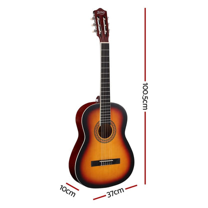 Alpha Audio & Video > Musical Instrument & Accessories > Guitars Alpha 39 Inch Classical Guitar Wooden Body Nylon String Beginner Gift Sunburst