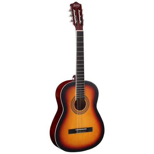 Alpha Audio & Video > Musical Instrument & Accessories > Guitars Alpha 39 Inch Classical Guitar Wooden Body Nylon String Beginner Gift Sunburst