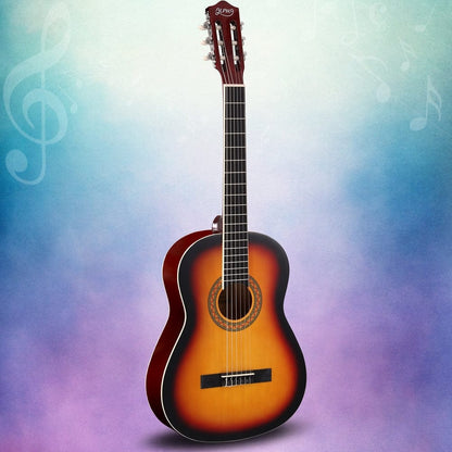 Alpha Audio & Video > Musical Instrument & Accessories > Guitars Alpha 39 Inch Classical Guitar Wooden Body Nylon String Beginner Gift Sunburst