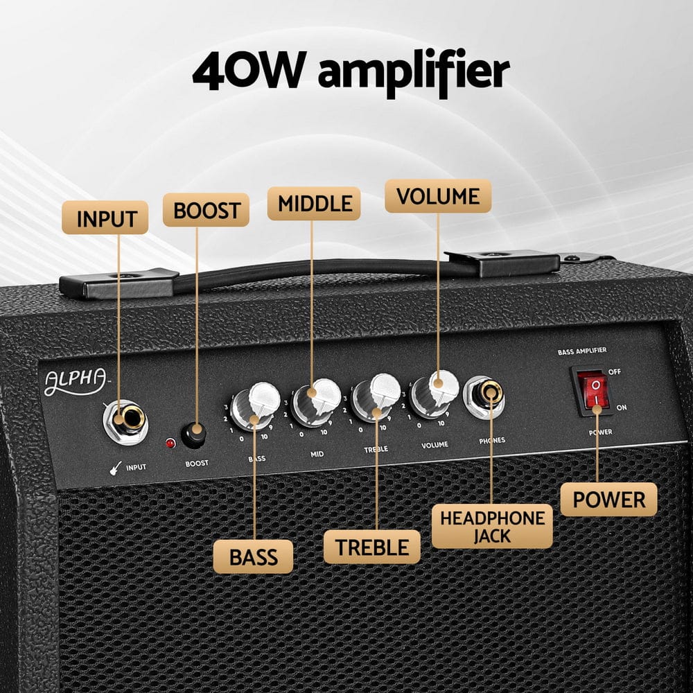 Alpha Audio & Video > Musical Instrument & Accessories > Guitars Alpha 40W Bass Guitar Amplifier Portable