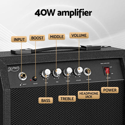 Alpha Audio & Video > Musical Instrument & Accessories > Guitars Alpha 40W Bass Guitar Amplifier Portable