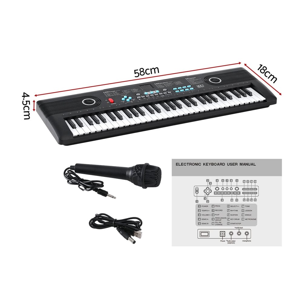 Alpha Audio & Video > Musical Instrument & Accessories > Musical Keyboards Alpha 61-Key Digital Piano Keyboard Electric Kids Gift Black