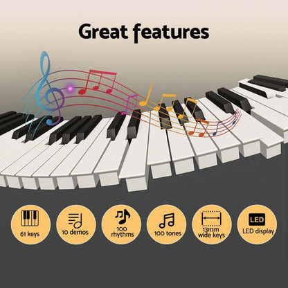 Alpha Audio & Video > Musical Instrument & Accessories > Musical Keyboards Alpha 61-Key Digital Piano Keyboard Electric Kids Gift Black