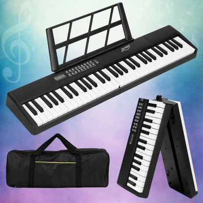 Alpha Audio & Video > Musical Instrument & Accessories > Musical Keyboards Alpha 61 Keys Foldable Electronic Piano Keyboard Digital Electric w/ Carry Bag