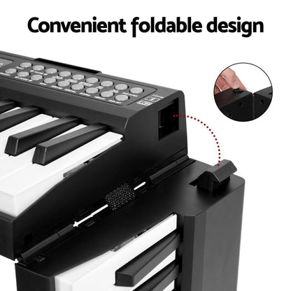 Alpha Audio & Video > Musical Instrument & Accessories > Musical Keyboards Alpha 61 Keys Foldable Electronic Piano Keyboard Digital Electric w/ Carry Bag