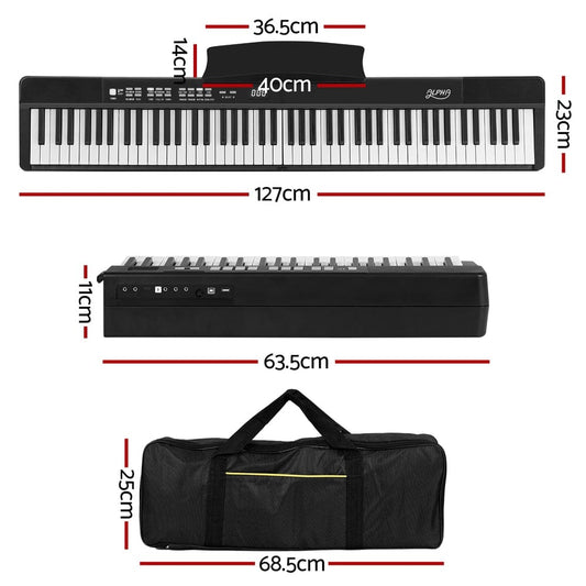Alpha Audio & Video > Musical Instrument & Accessories > Musical Keyboards Alpha 88 Keys Foldable Electronic Piano Keyboard Digital Electric w/ Carry Bag