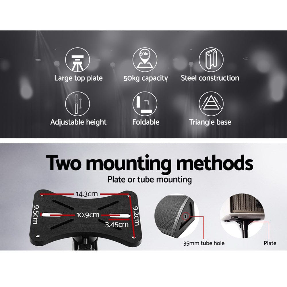 Alpha Audio & Video > Speakers > Speaker Accessories Alpha Speaker Stand 65-120cm Adjustable Height Surround Sound Studio Home 2pcs