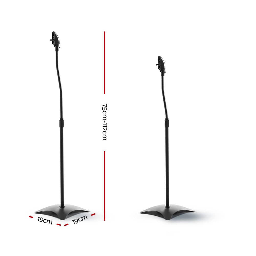 Alpha Audio & Video > Speakers > Speaker Accessories Alpha Speaker Stand 75-112cm Adjustable Height Surround Sound Studio Home 2pcs