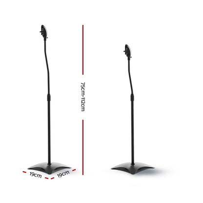 Alpha Audio & Video > Speakers > Speaker Accessories Alpha Speaker Stand 75-112cm Adjustable Height Surround Sound Studio Home 2pcs
