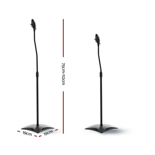 Alpha Audio & Video > Speakers > Speaker Accessories Alpha Speaker Stand 75-112cm Adjustable Height Surround Sound Studio Home 2pcs