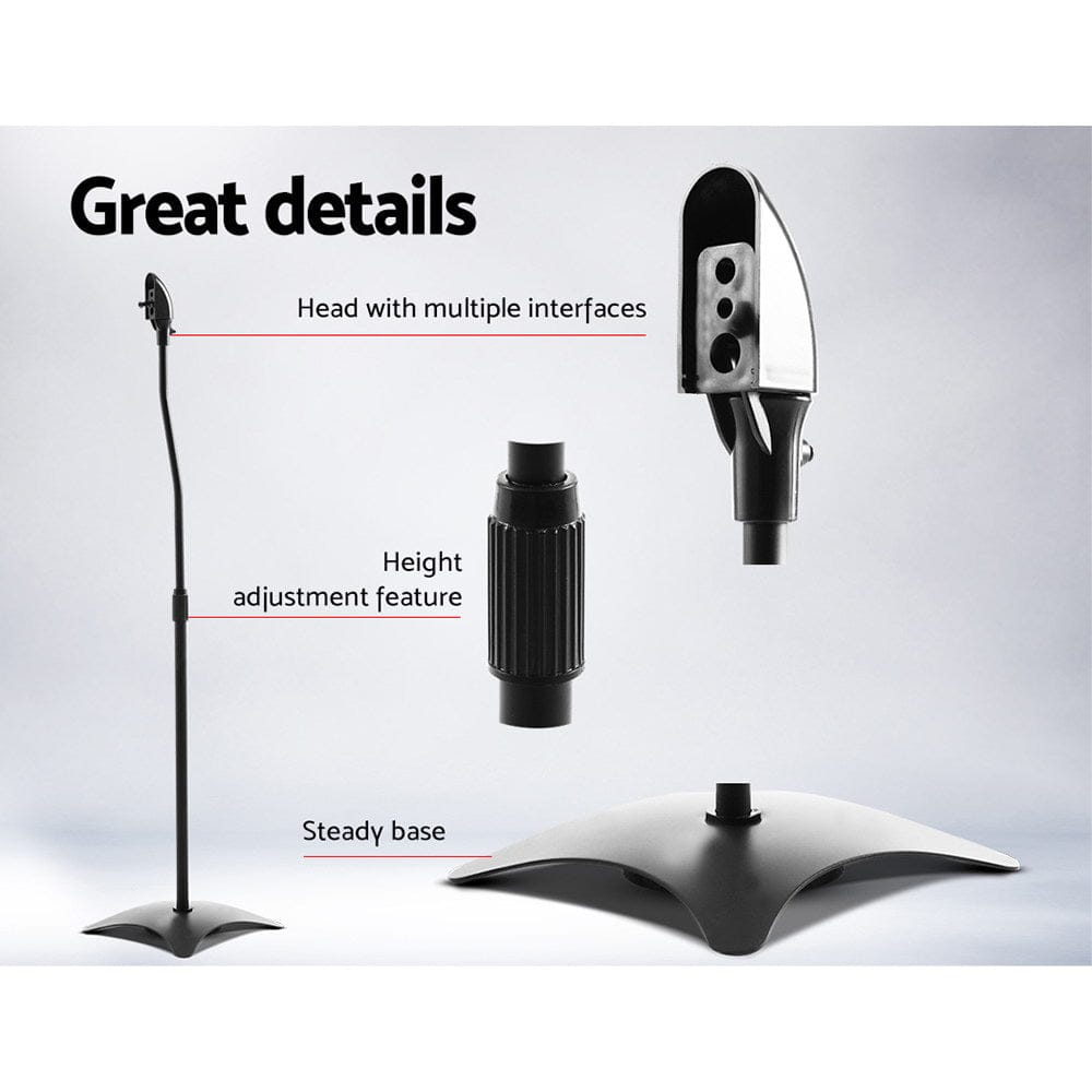 Alpha Audio & Video > Speakers > Speaker Accessories Alpha Speaker Stand 75-112cm Adjustable Height Surround Sound Studio Home 2pcs