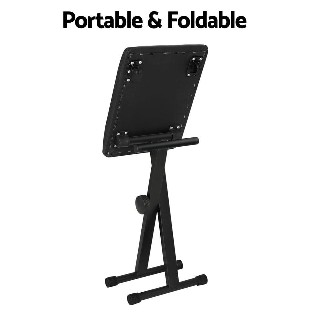 Alpha Furniture > Bar Stools & Chairs > Table & Bar Stools Alpha Piano Stool Adjustable Height Keyboard Seat Portable Bench Chair Black