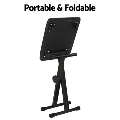 Alpha Furniture > Bar Stools & Chairs > Table & Bar Stools Alpha Piano Stool Adjustable Height Keyboard Seat Portable Bench Chair Black