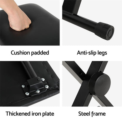 Alpha Furniture > Bar Stools & Chairs > Table & Bar Stools Alpha Piano Stool Adjustable Height Keyboard Seat Portable Bench Chair Black