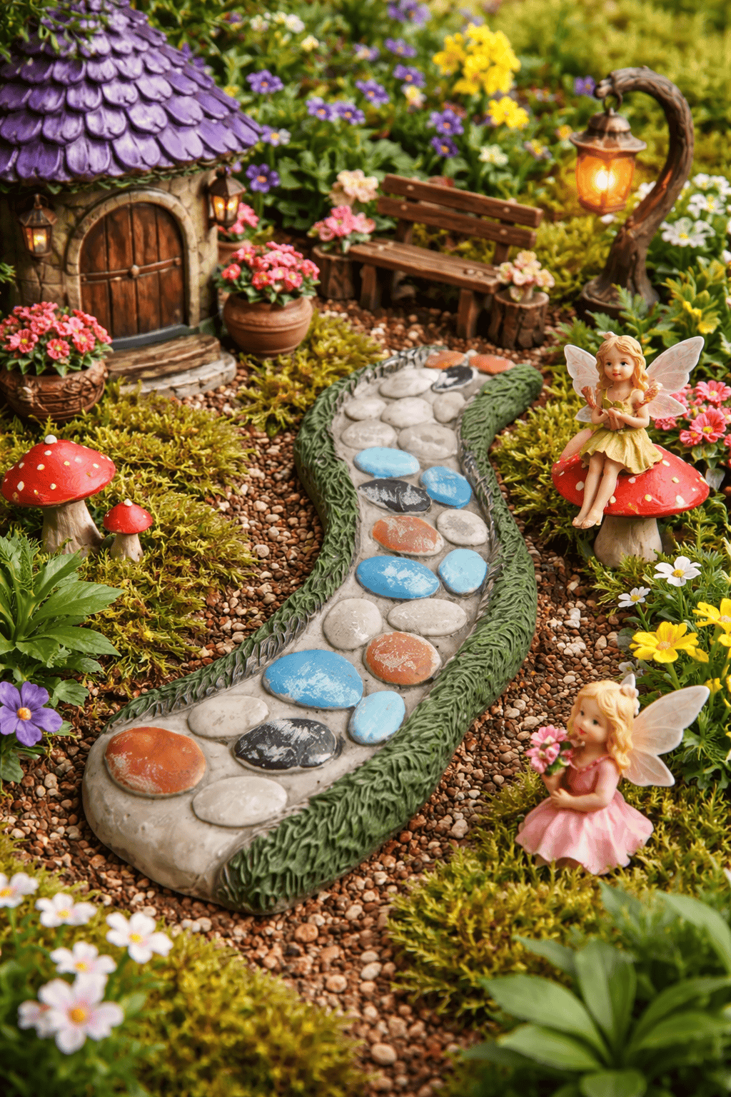 Antheia Home & Garden > Hobbies > Arts & Crafts 9x4.5x0.7CM Mini Fairy Garden Path Model Miniature Decoration DIY Walkway Decor