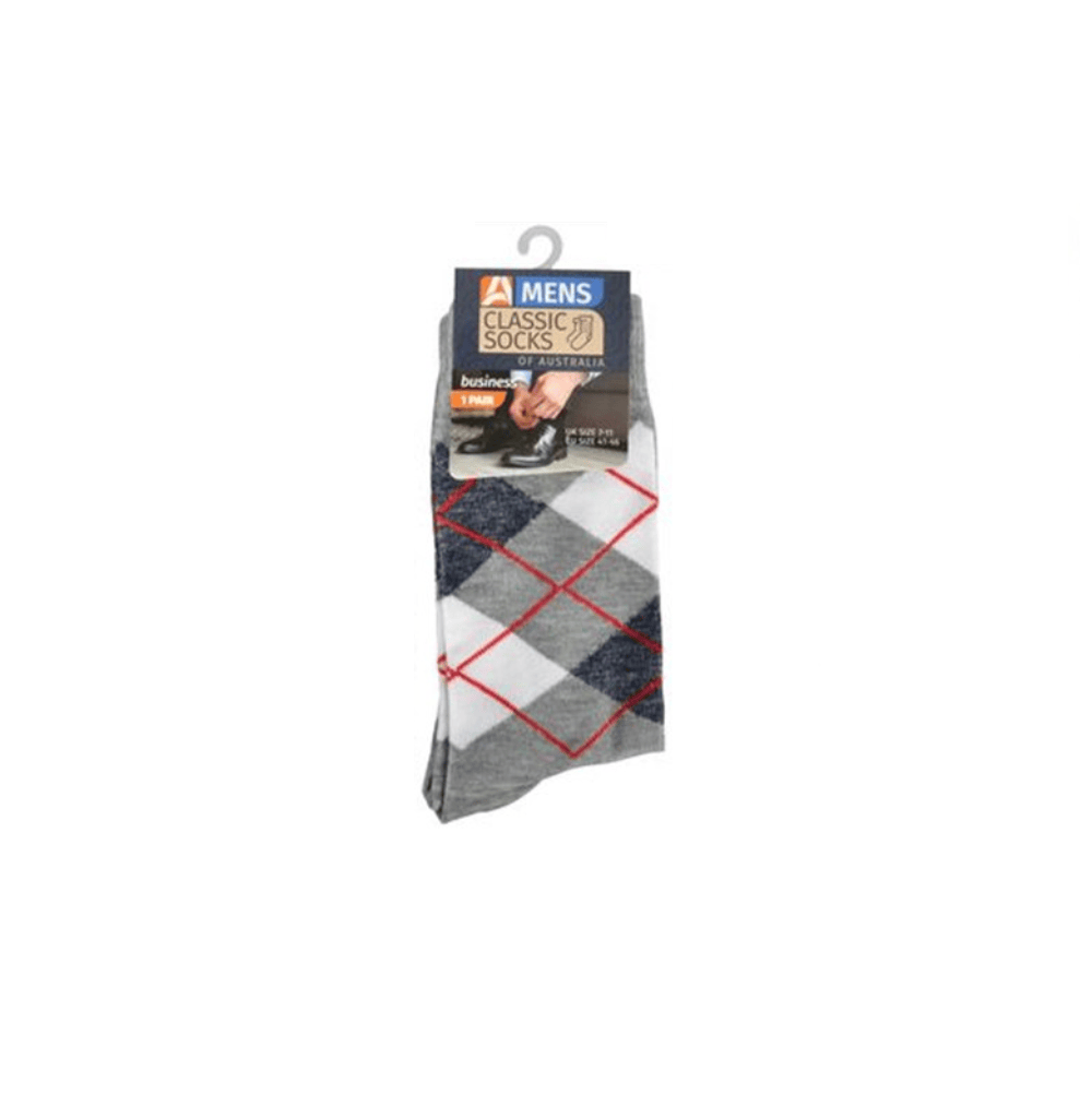 Apparel Red 1 Pair Premium Black Men's Classic Business Pattern Dress work Socks 7-11